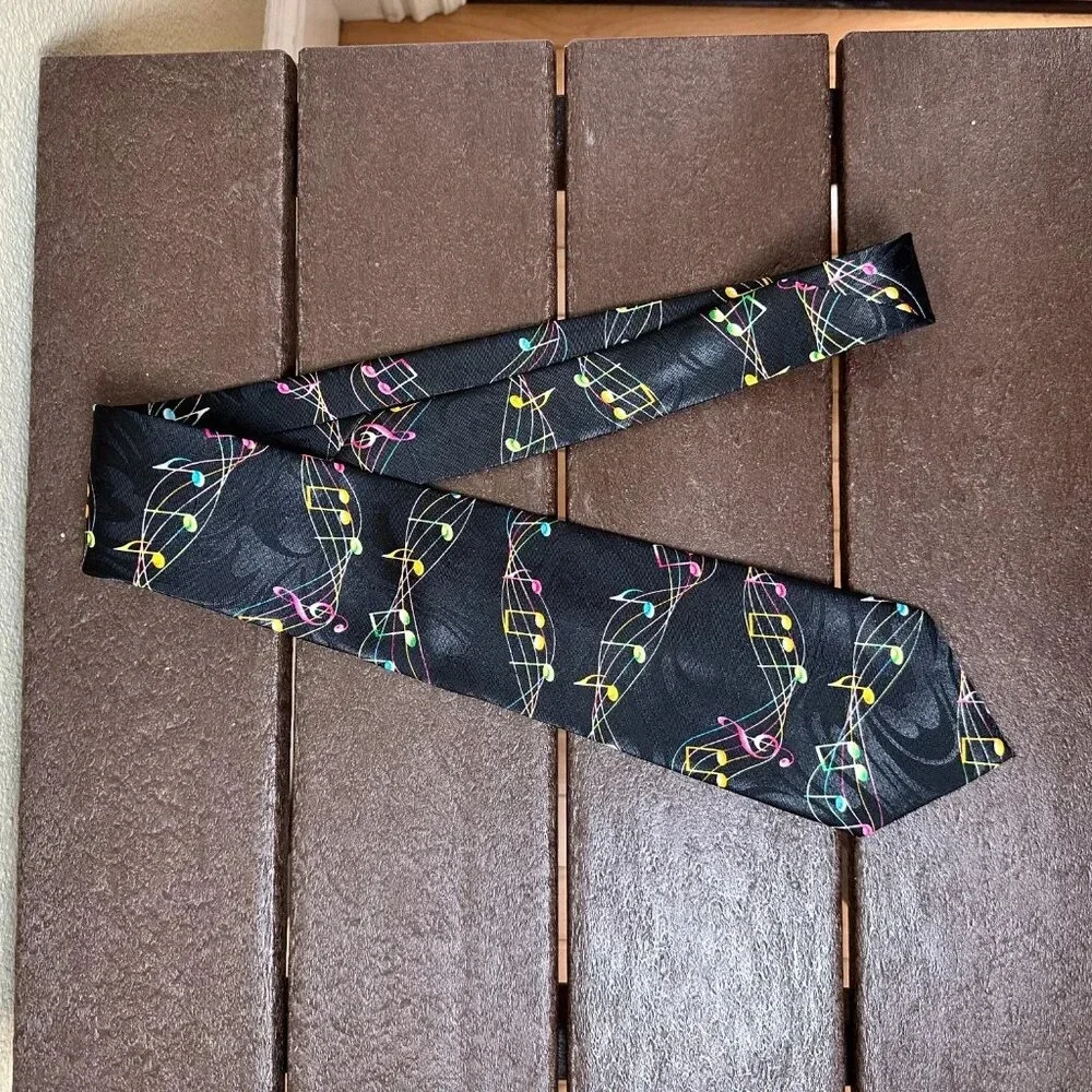 STEVEN HARRIS Handmade Rainbow Music Notes Novelty Tie